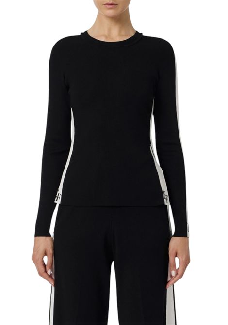 Viscose knit with shiny bands ELISABETTA FRANCHI | sweaters | MK03S56E2EF3